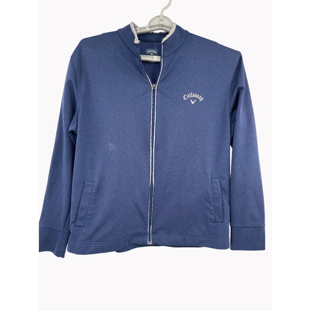 Callaway Men’s Size L Blue Full Zip Golf Jacket Long Sleeve Weather Series